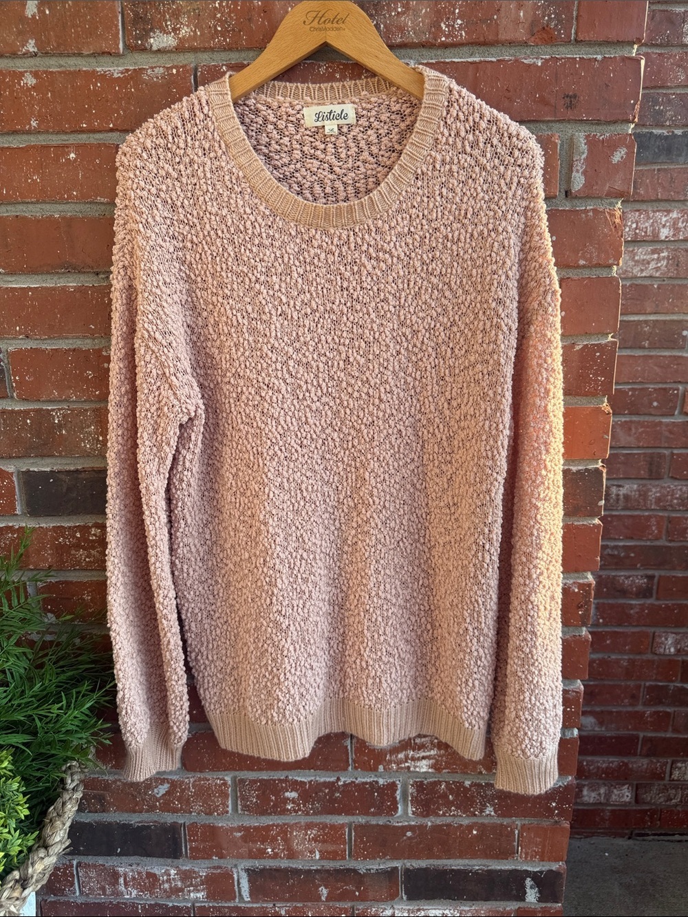 Listicle Women's Textured Sweater in Beige
